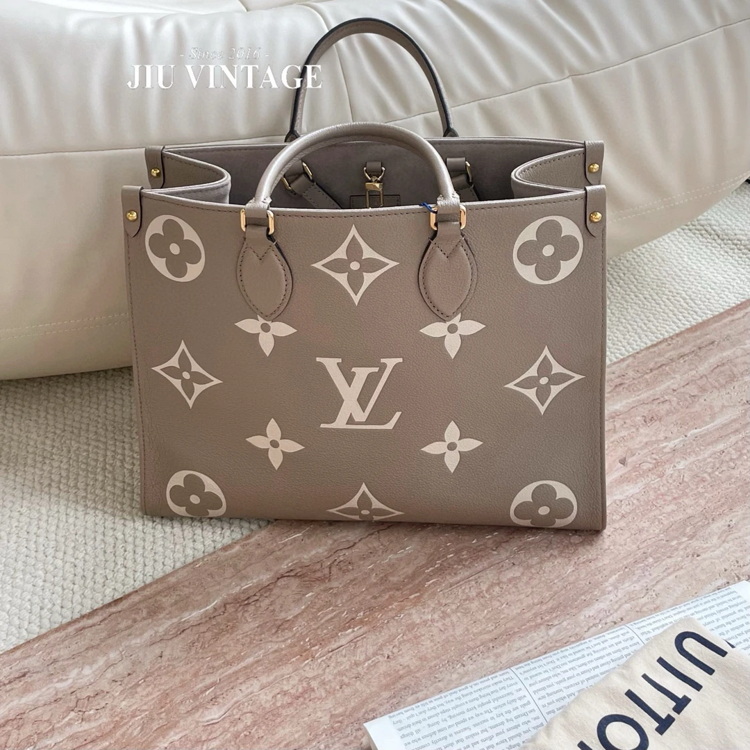 99新 LouisVuitton/路易威登 onthego大象灰中号芯片款BJM20-0023