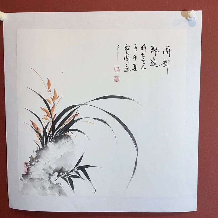 国画听兰老师花鸟