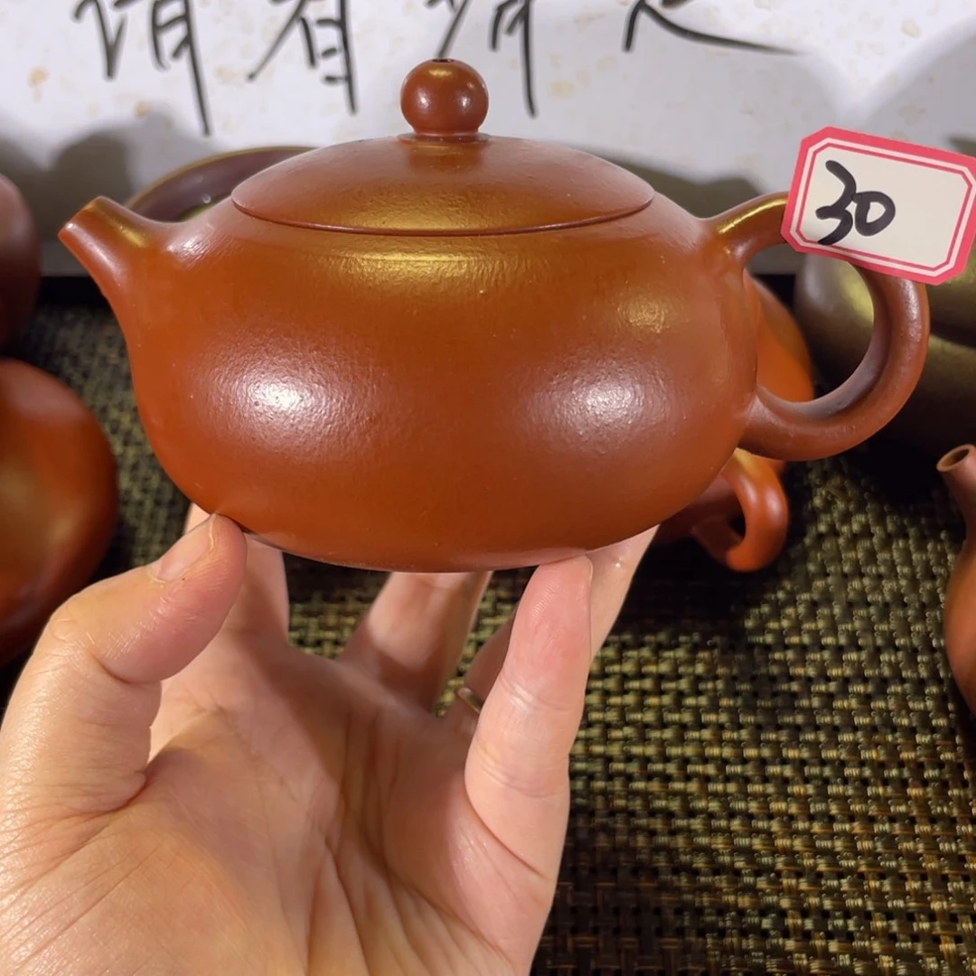 茶壶紫砂扁西施微瑕全手