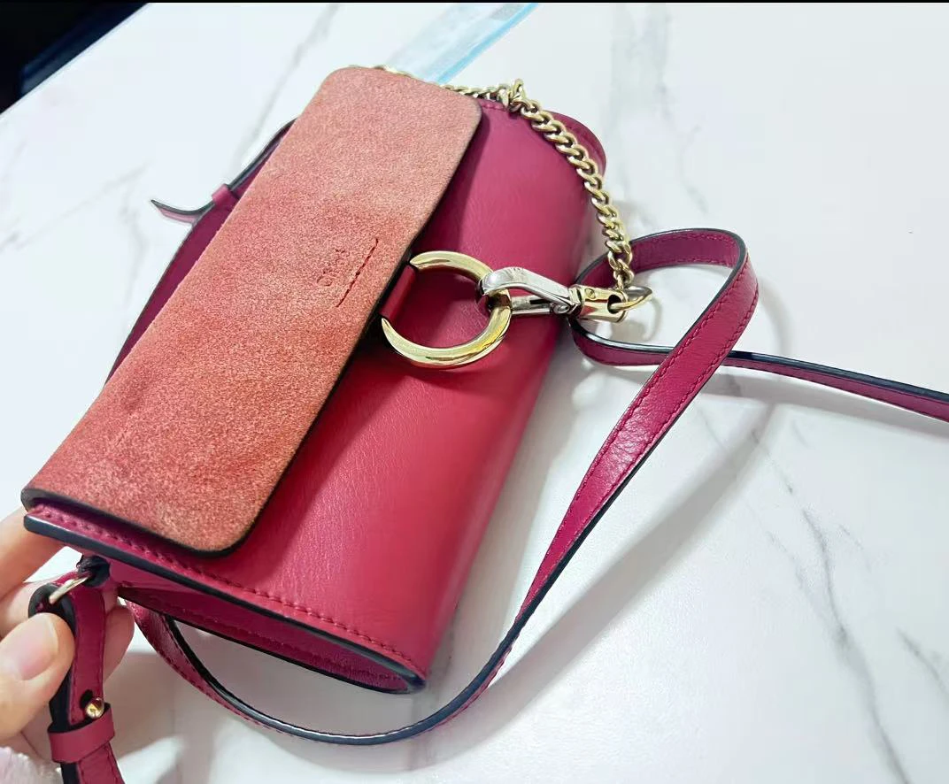 95新 Chloe/蔻依 蔻依c1361小号枚粉色手机包