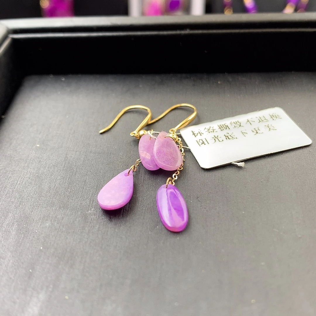 苏纪石（舒俱来）耳饰18K金镶嵌