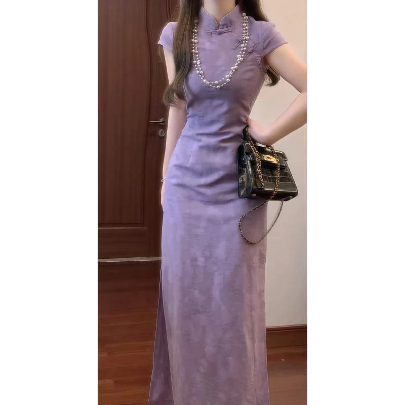 新中式国风改良旗袍连衣裙子女装夏小个子打底连衣裙