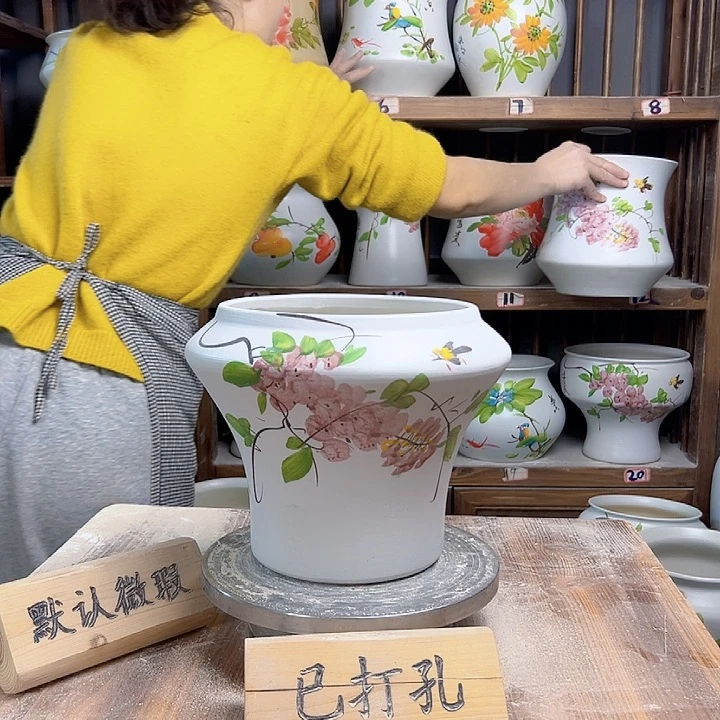 摆件高20口18.5紫藤陶瓷陶瓷