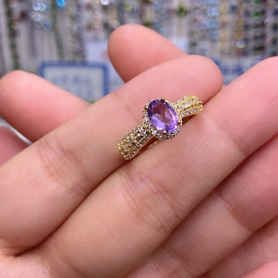 戒指银S925镶嵌紫晶