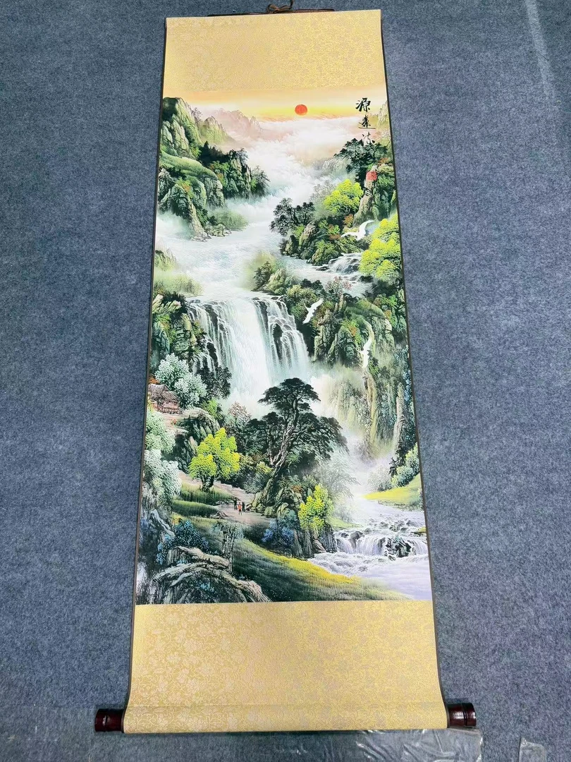 【绿 .源远流长】 宽45高140 国画