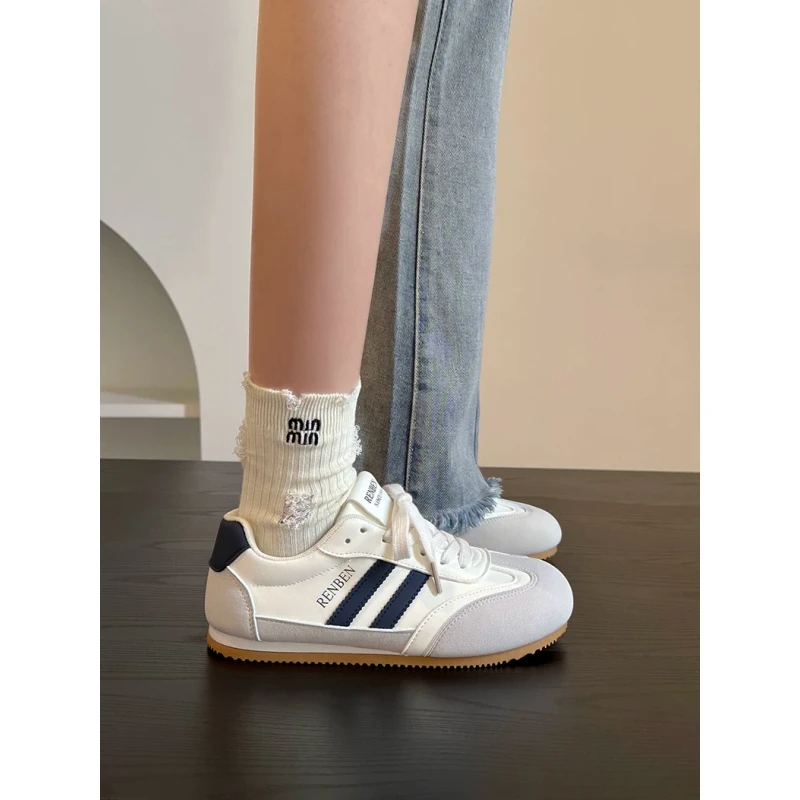 人本原创设计泡芙鞋女春夏新款复古港风休闲百搭软底运动德训鞋