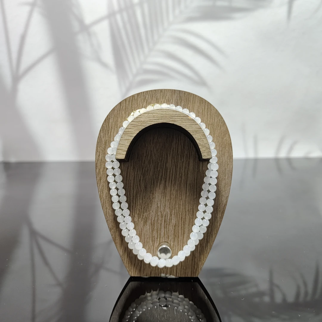 F和田玉圆珠项链（卡4）4886