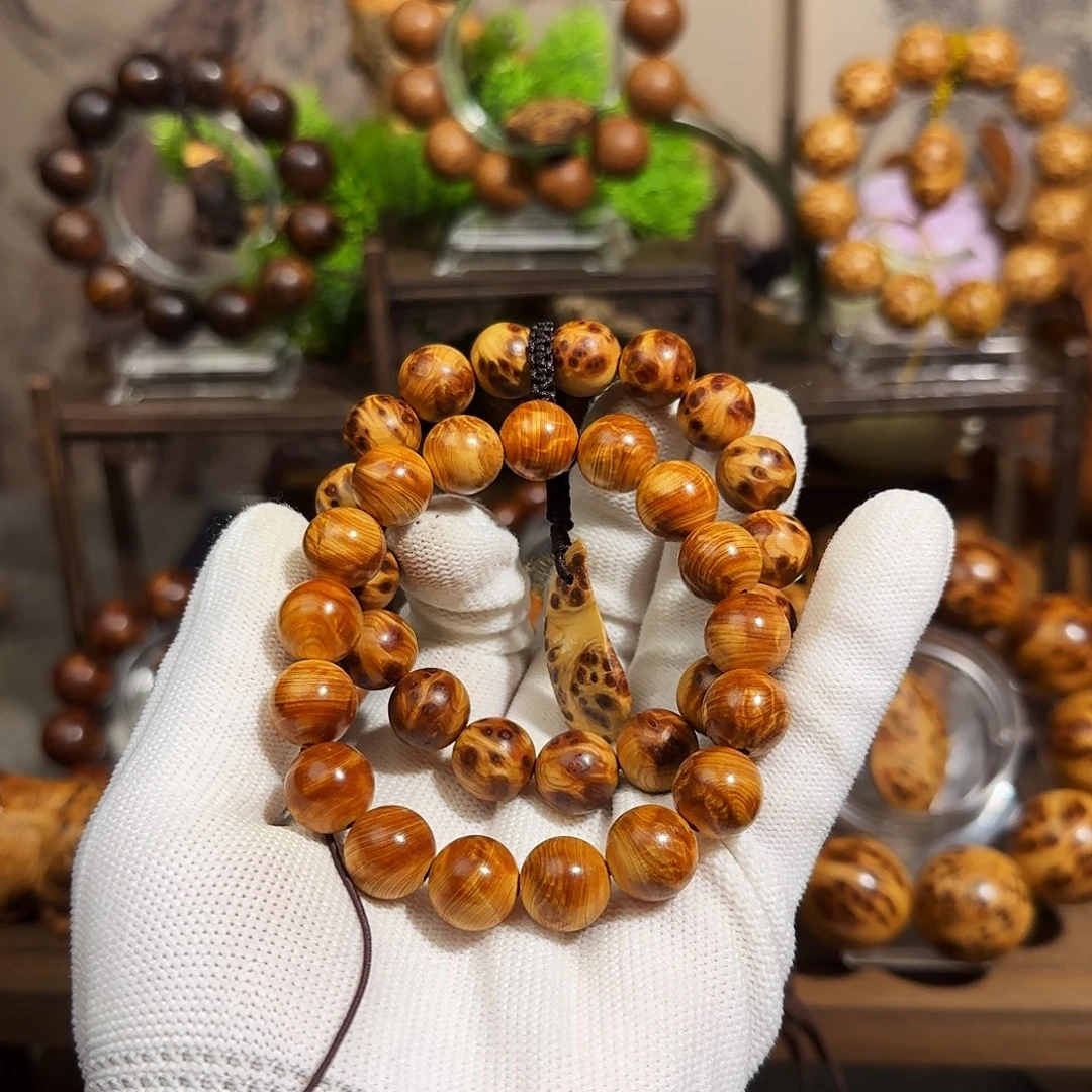 励***行柏木手串/手链太行崖柏1.2瘤疤1.2龙胆闪电