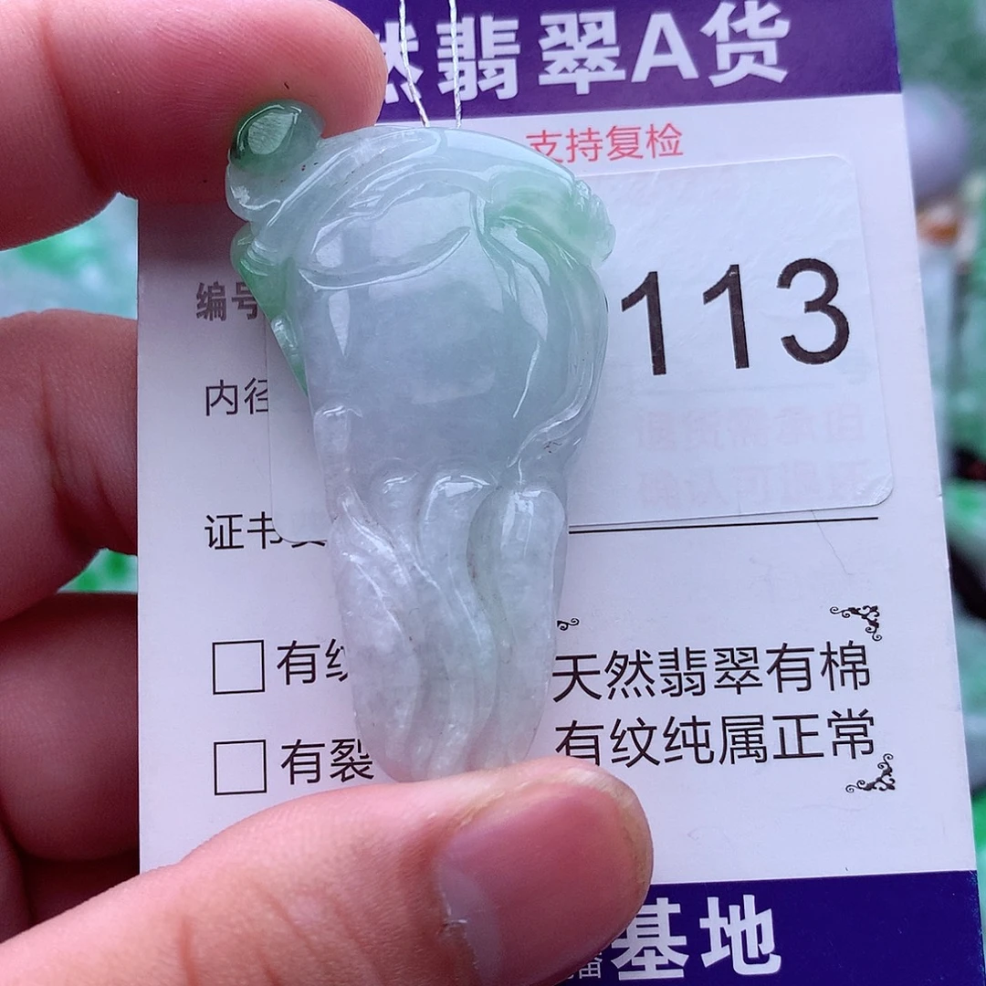 翡翠未镶嵌吊坠(不含链)