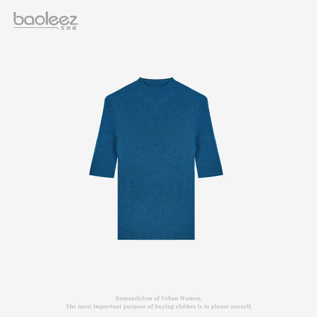 【多多专属】半袖可机洗新澳纱线【100%精纺羊毛衫】无缝一体女8639