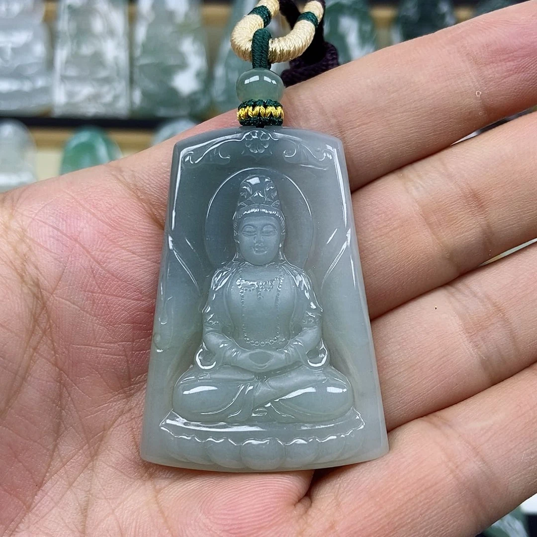 h***a翡翠未镶嵌颈饰观音