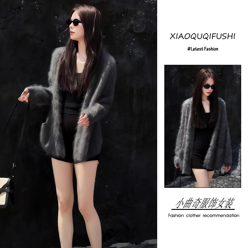 入秋季流行穿搭一整套新款2025韩范高级感软糯毛衣吊带短裤三件套