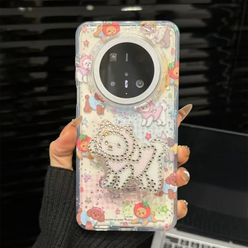 适用华为mate70pro手机壳新款mate60pro可爱满屏彩色星星小狗镶钻
