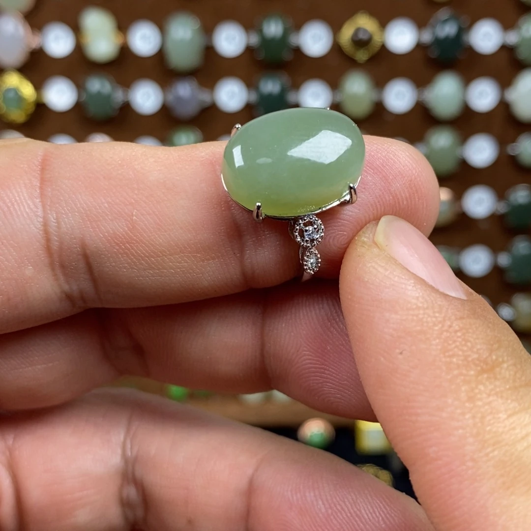 和田玉（青玉）戒指合金