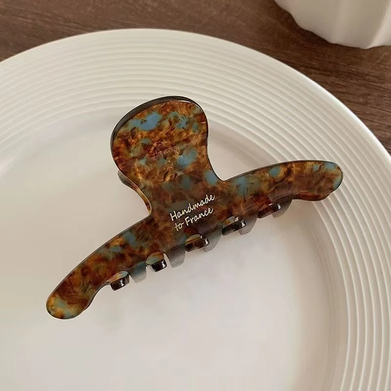 醋酸咖啡色抓夹森系精致发夹女后脑勺鲨鱼夹子大号发抓夹头饰发卡