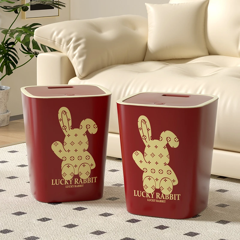 家用垃圾桶新款兔轻奢高颜值大容量客厅宿舍卫生间卧室厨房垃圾篓