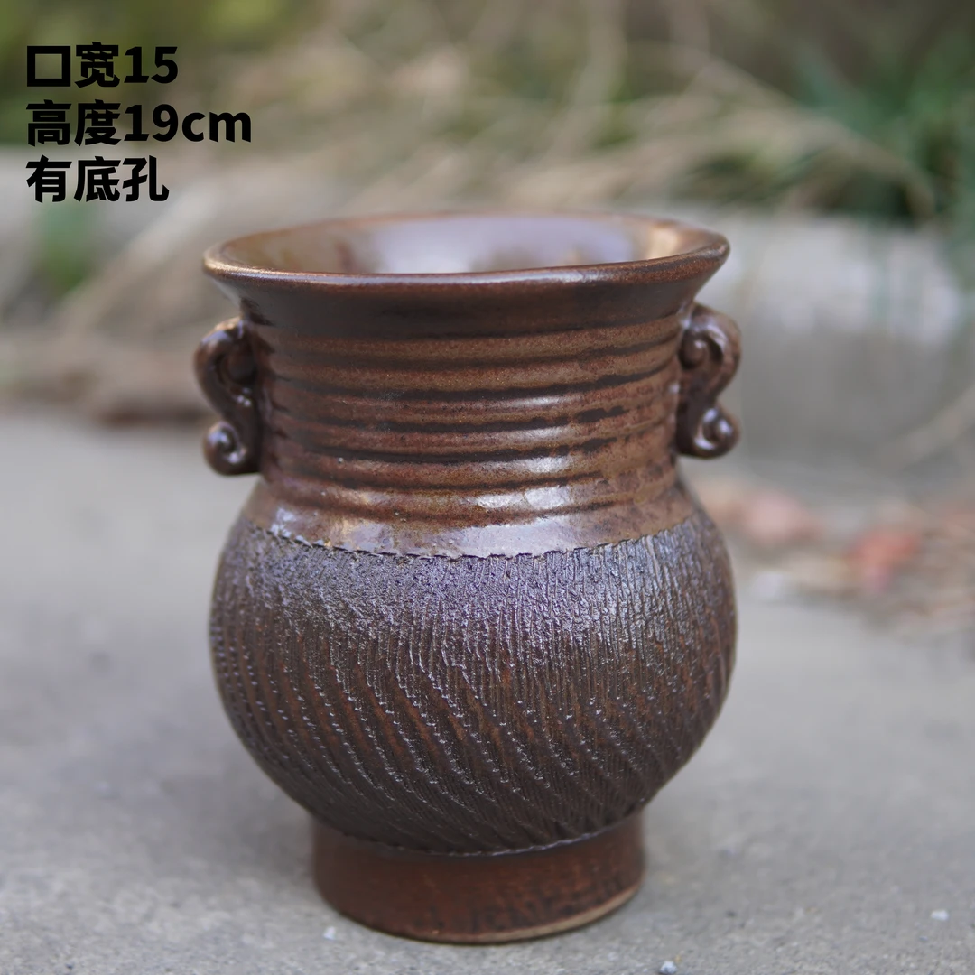 785手工粗陶陶罐多肉花盆盆栽室内绿植老桩三角梅蝴蝶兰 盆