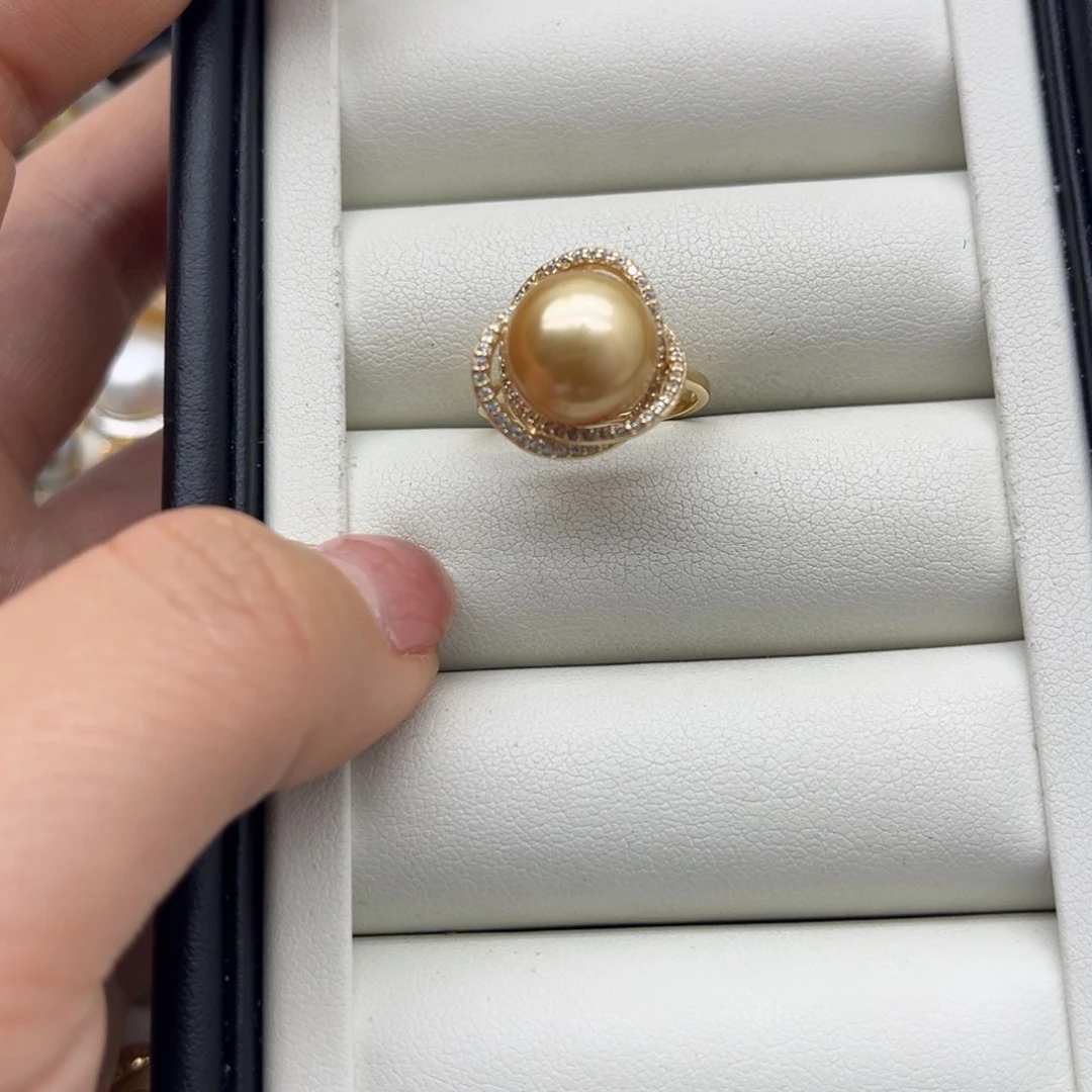 海水珍珠戒指银S925镶嵌