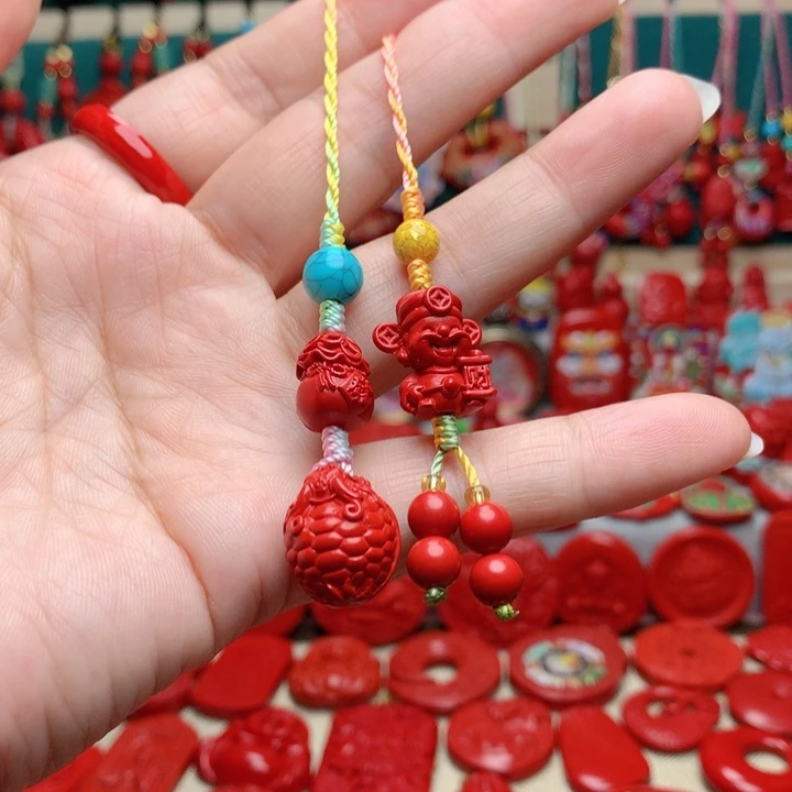 天然辰砂工艺品朱砂手机坠