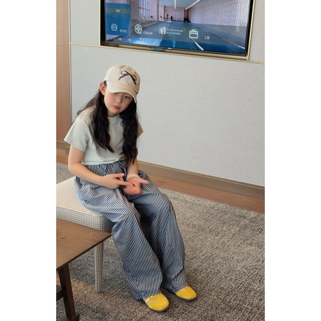 现货    夏季儿童女童短袖宽松男童T恤6659