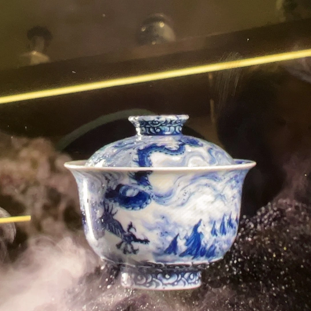 H****?钟家窑水墨玄龙盖碗预售