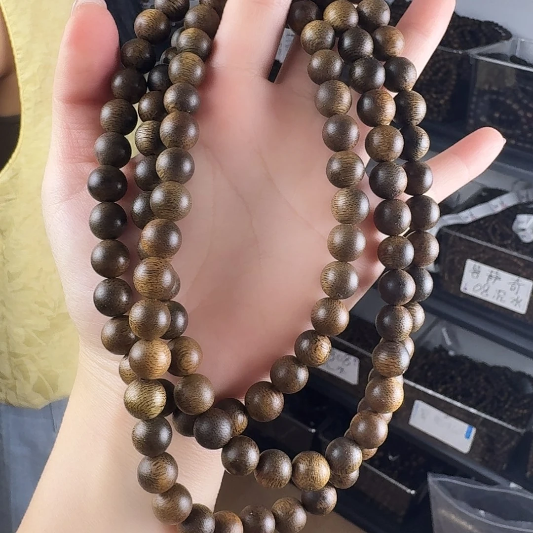 沉香香囊沉香黑棋圆珠多圈卡10发一高品质