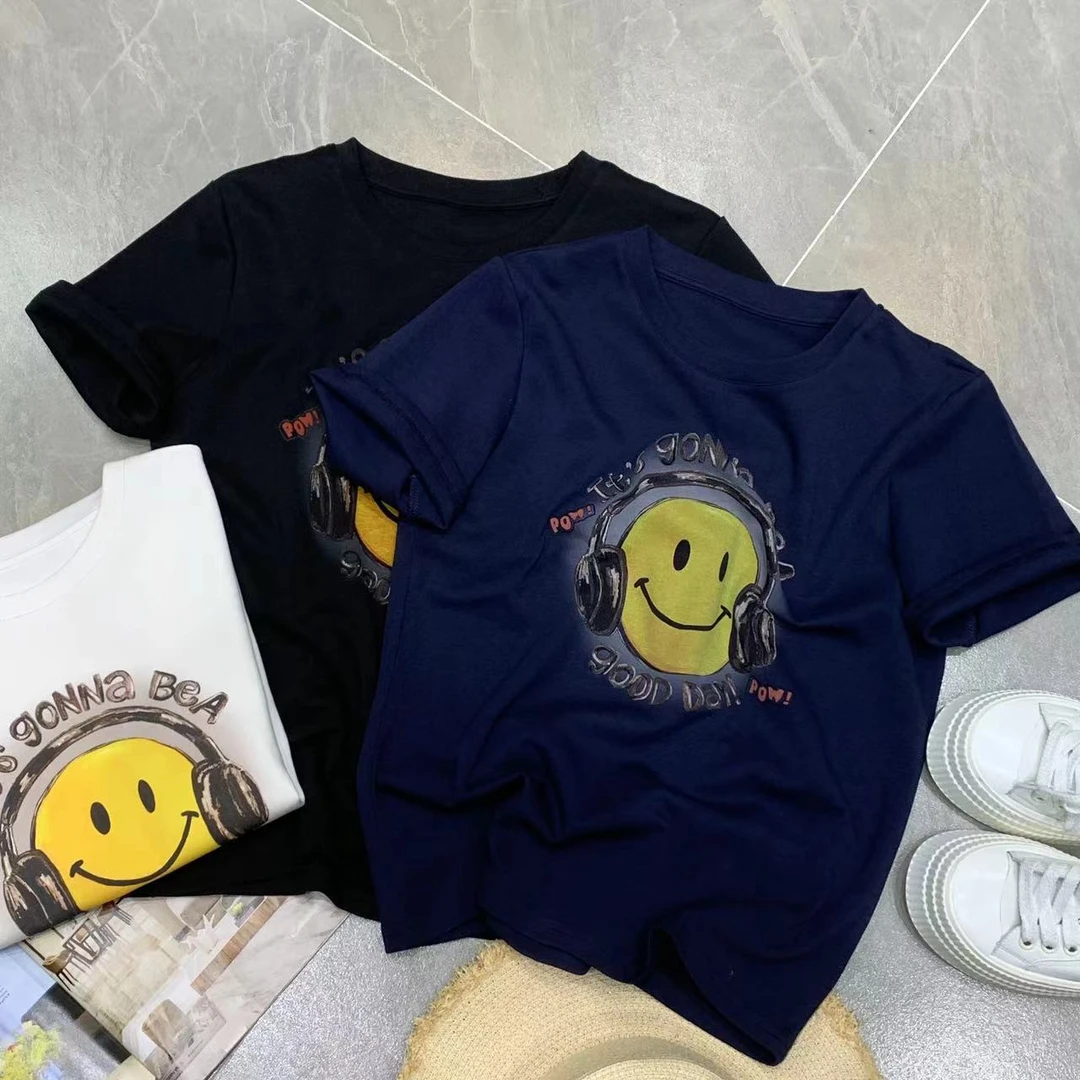 Z.X 欧货笑脸耳机印花短袖T恤 DT08（B6）