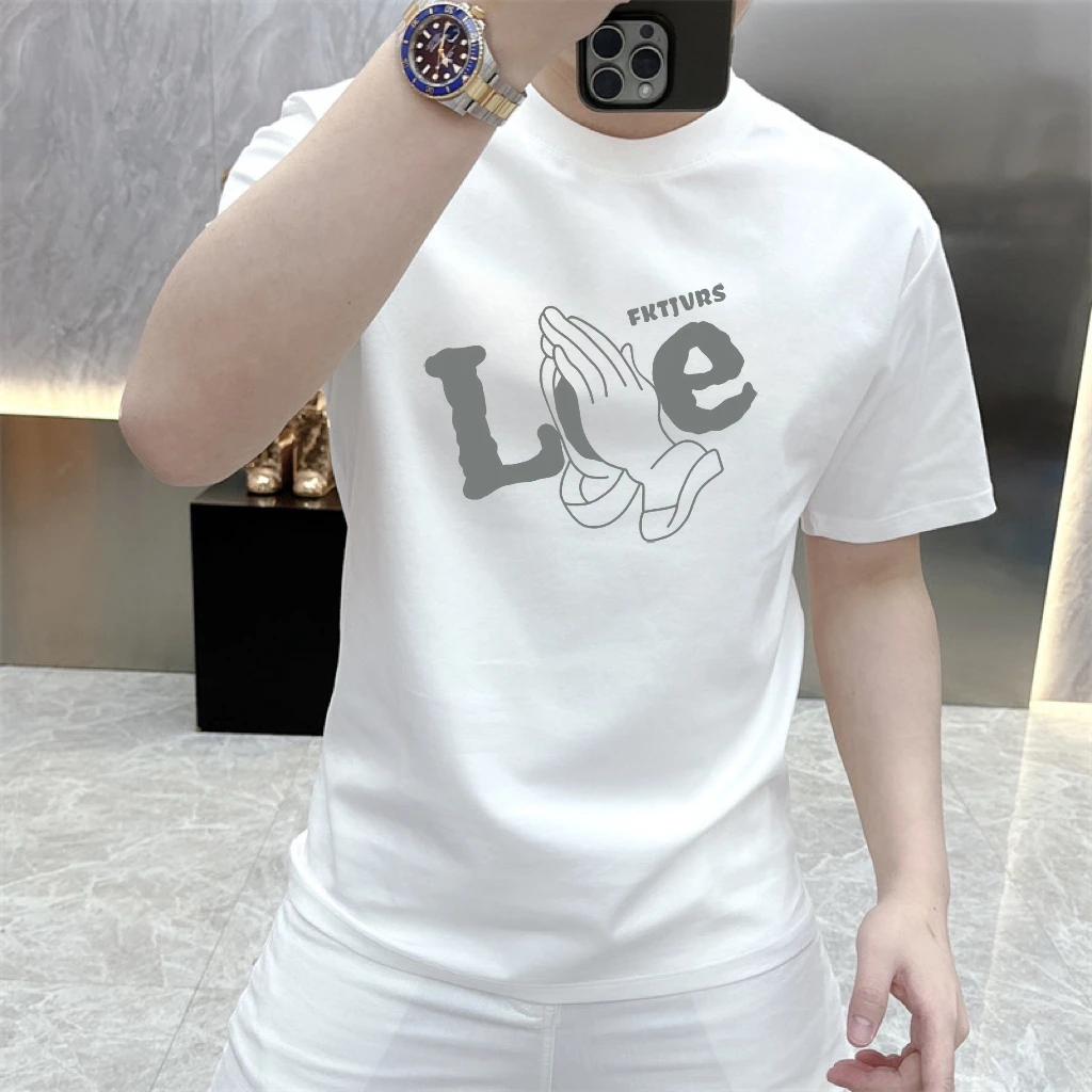 美式痞帅重磅冰感短袖T恤青年男女款夏季ins潮牌街头时尚百搭上衣