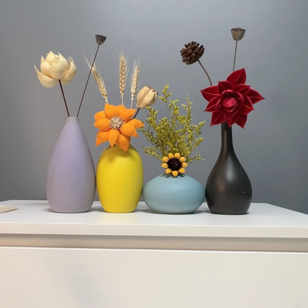 陶瓷花瓶景德镇手作陶瓷花瓶摆件无孔