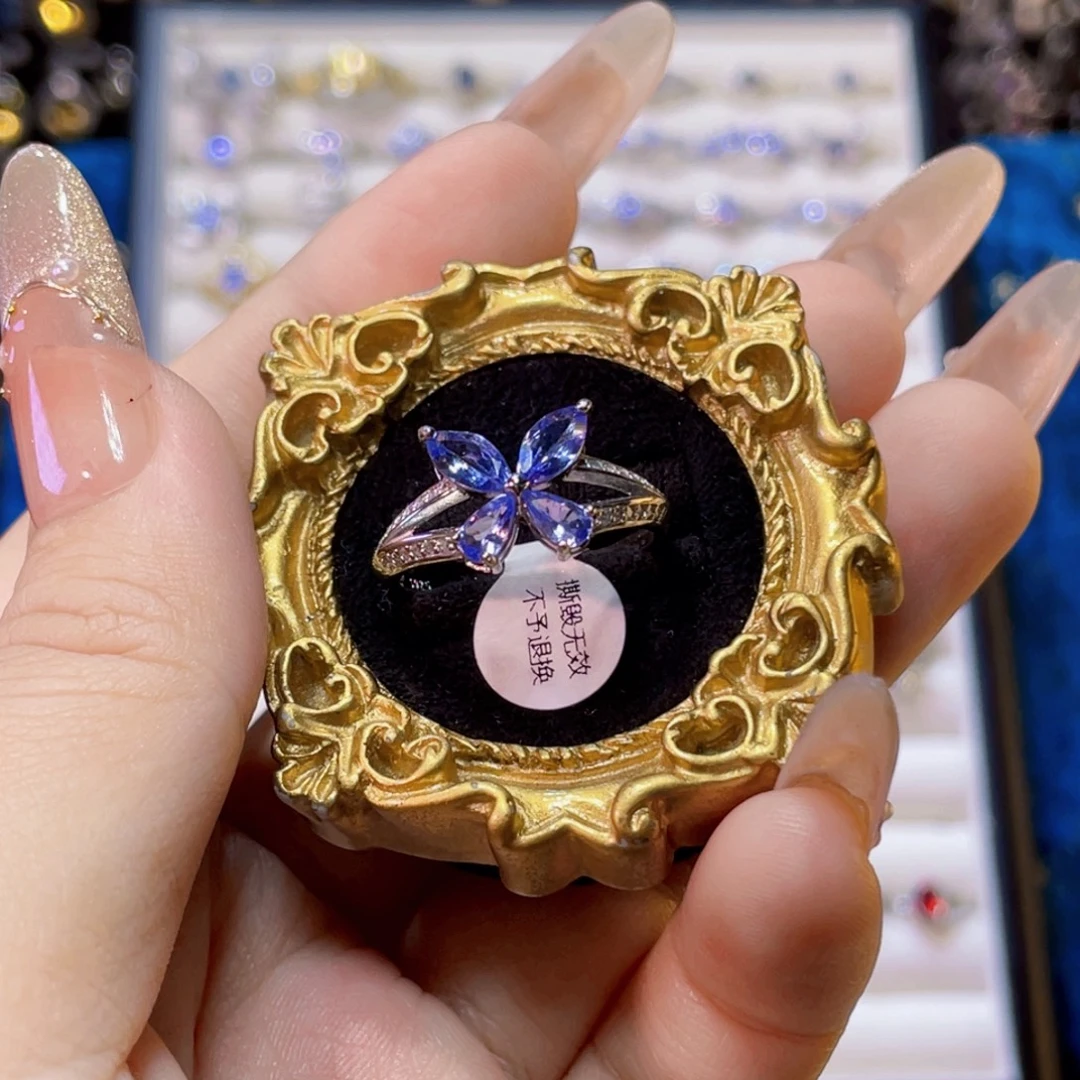925银坦桑蝴蝶戒指