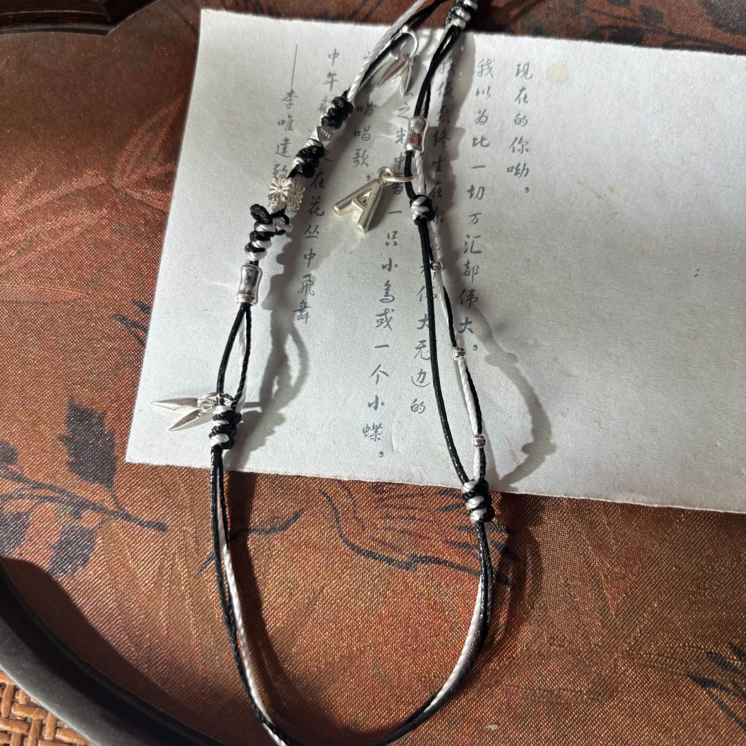 吊坠925银布 【金菀菀】银S925创意精工绳编项链万能链