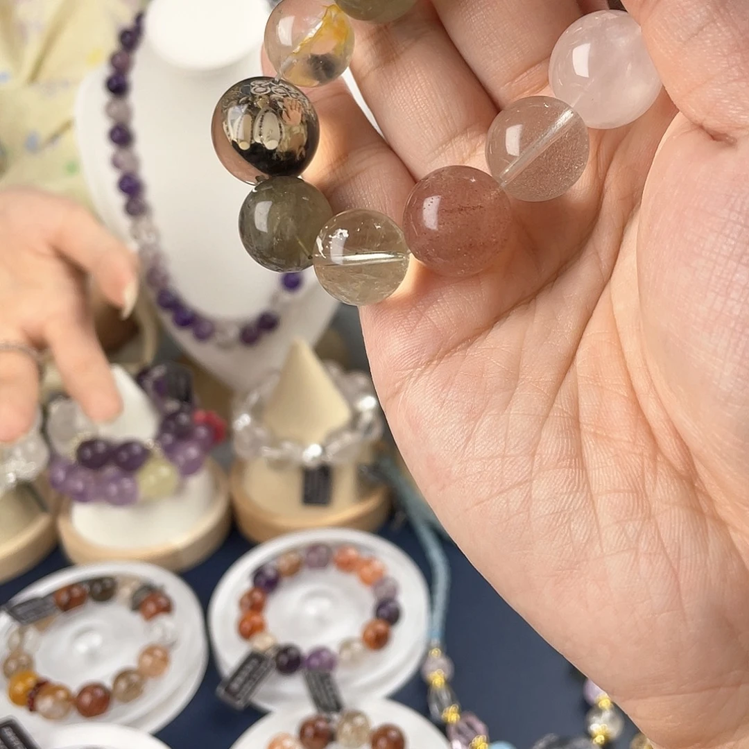 银S925镀金镶嵌手链水晶