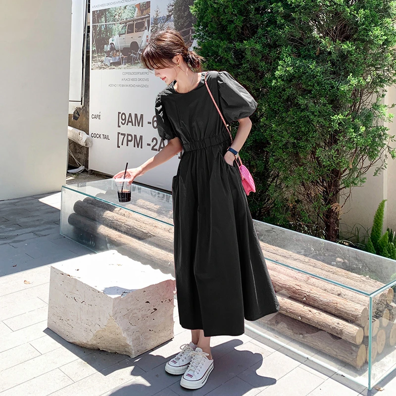 A初恋小个子显瘦度假连衣裙小心机泡泡袖法式少女裙子女夏3147