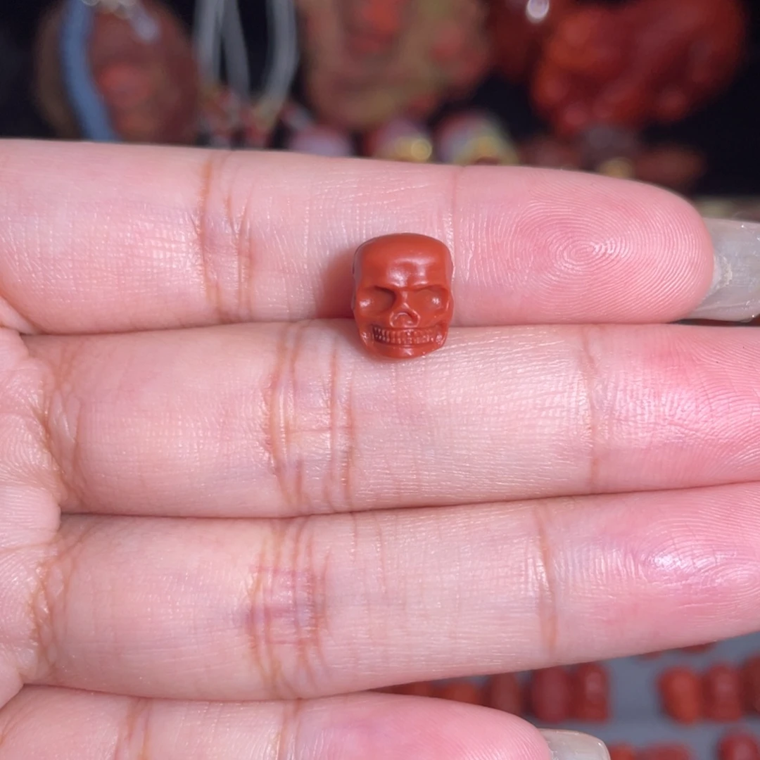 南红玛瑙未镶嵌骷髅头8mm