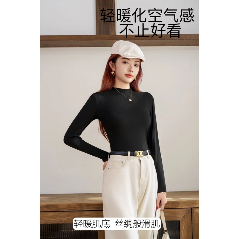 （3）NU女款德绒显瘦百搭秋冬半高领  打底衫101##