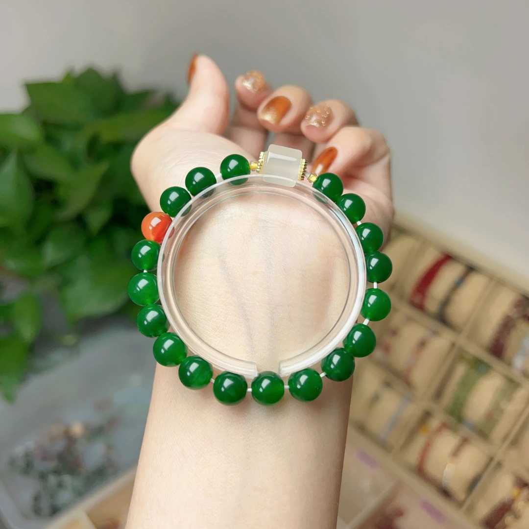 【高品】 成品  7A绿玛瑙8mm