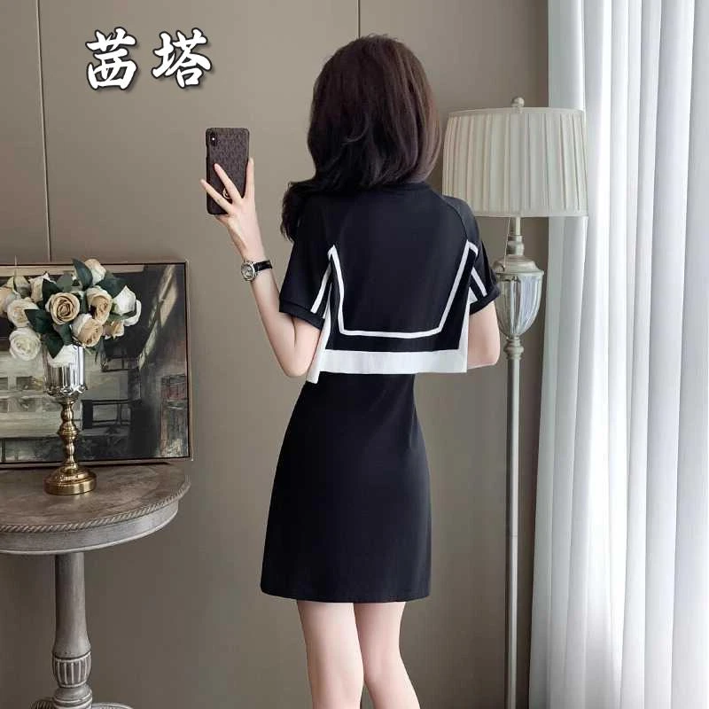 韩版小个子气质时尚设计感洋装女2025年夏季新款显瘦黑色小黑裙