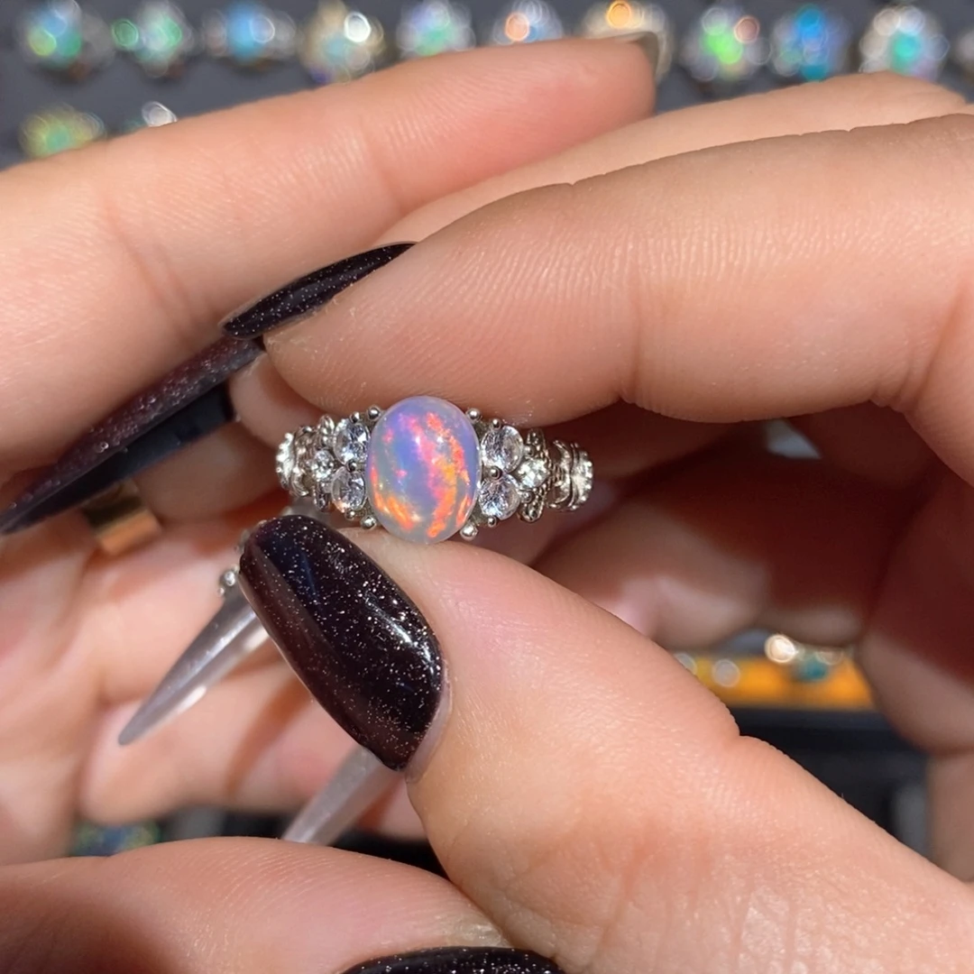 欧泊银S925镶嵌戒指