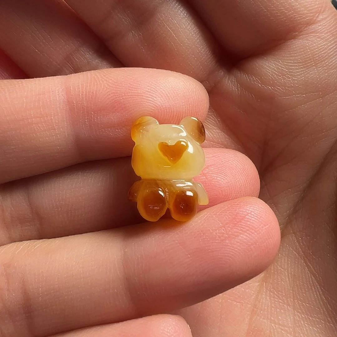 蜜蜡颈饰未镶嵌小熊（打孔不退换）