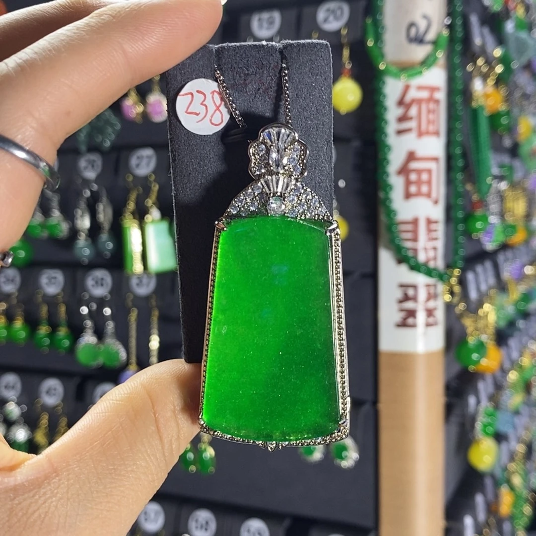 银S925镶嵌翡翠耳饰238