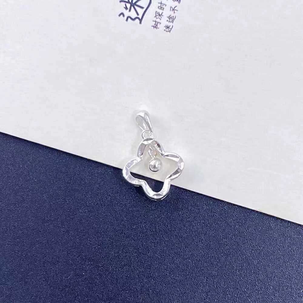 坠链均足银 足银990灵动四叶吊坠新款日韩简约小众时尚轻奢锁骨链