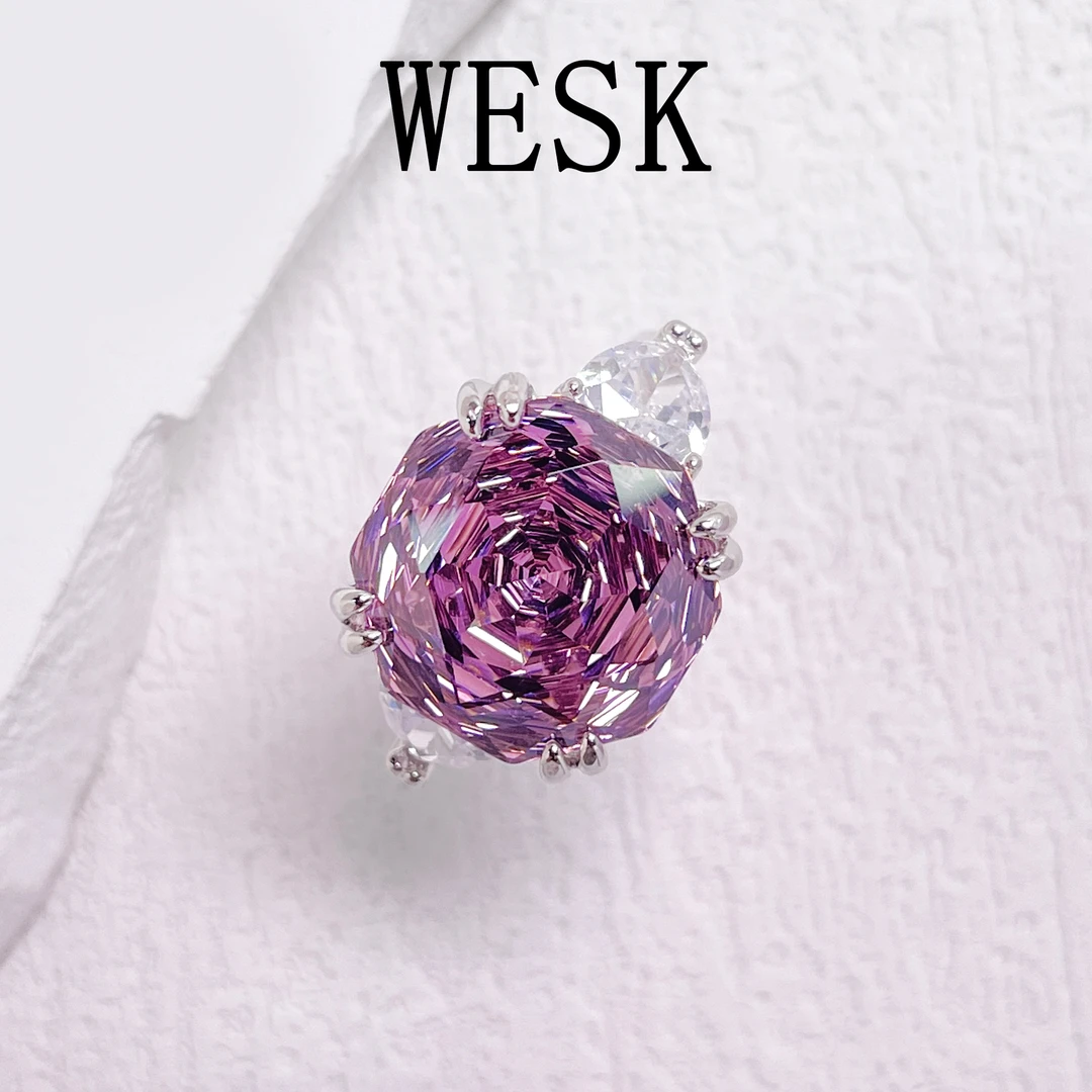 铜合金合成锆石戒指 VWHG-009375【玫瑰心约】戒指气质简约精致