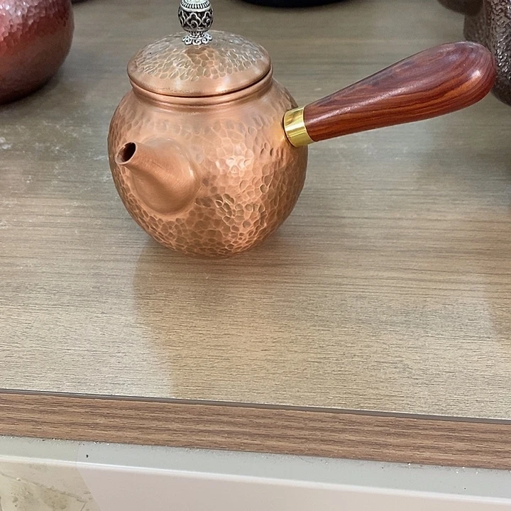 龙胆紫铜泡茶器300毫升纯手工打造