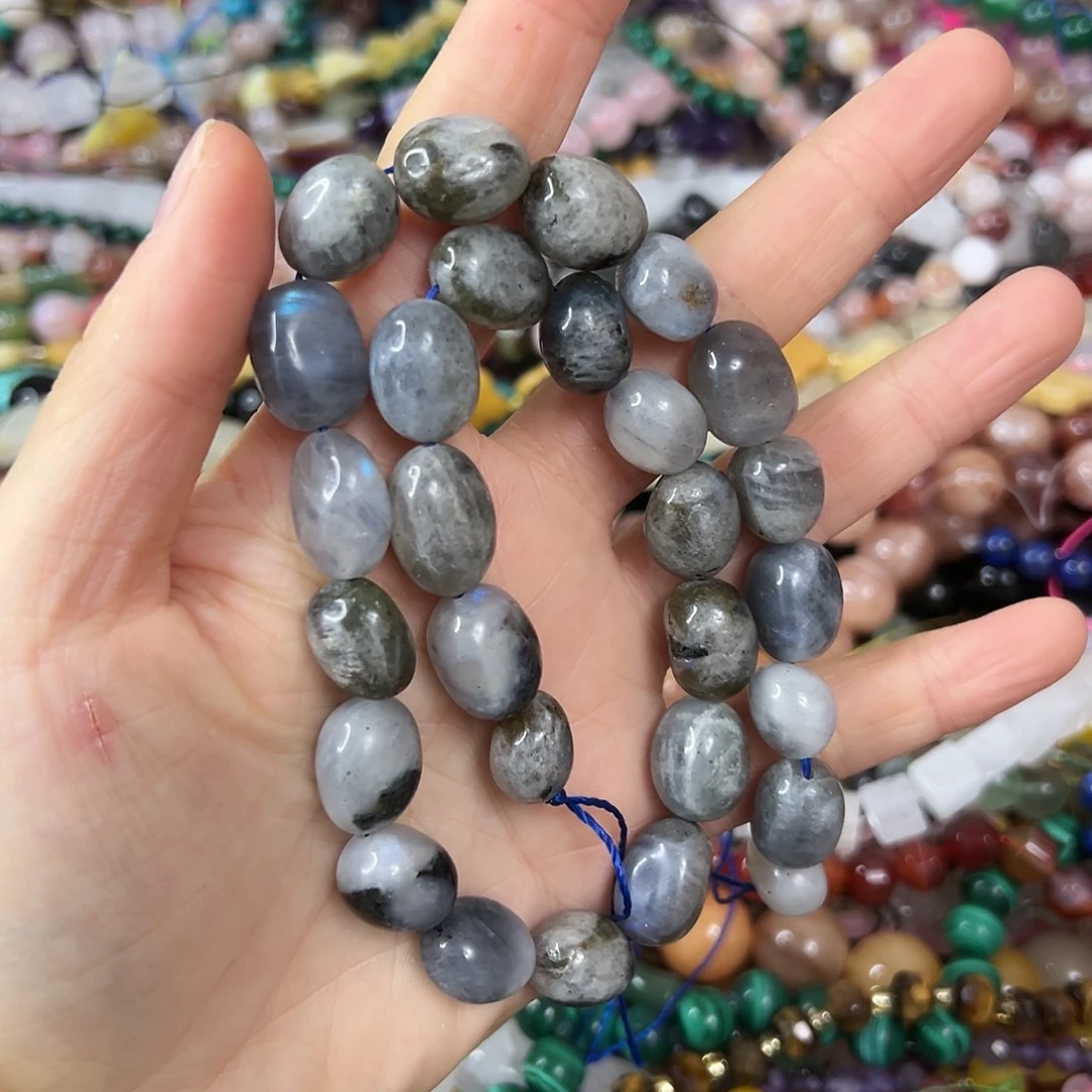 玛瑙/玉髓合金珠宝半成品 卡11✖️15灰月光块一条