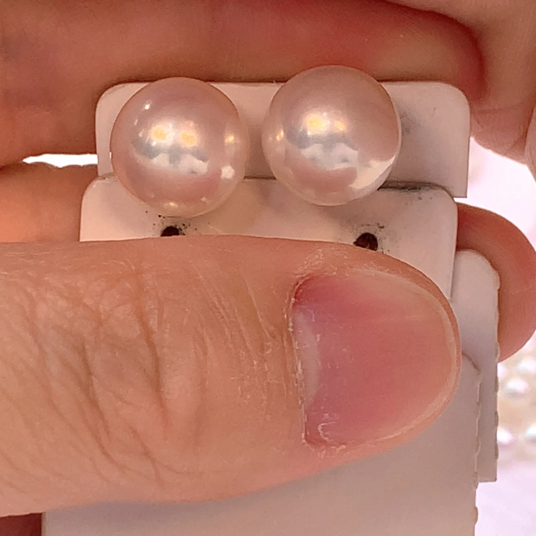 淡水珍珠耳饰银S925镶嵌