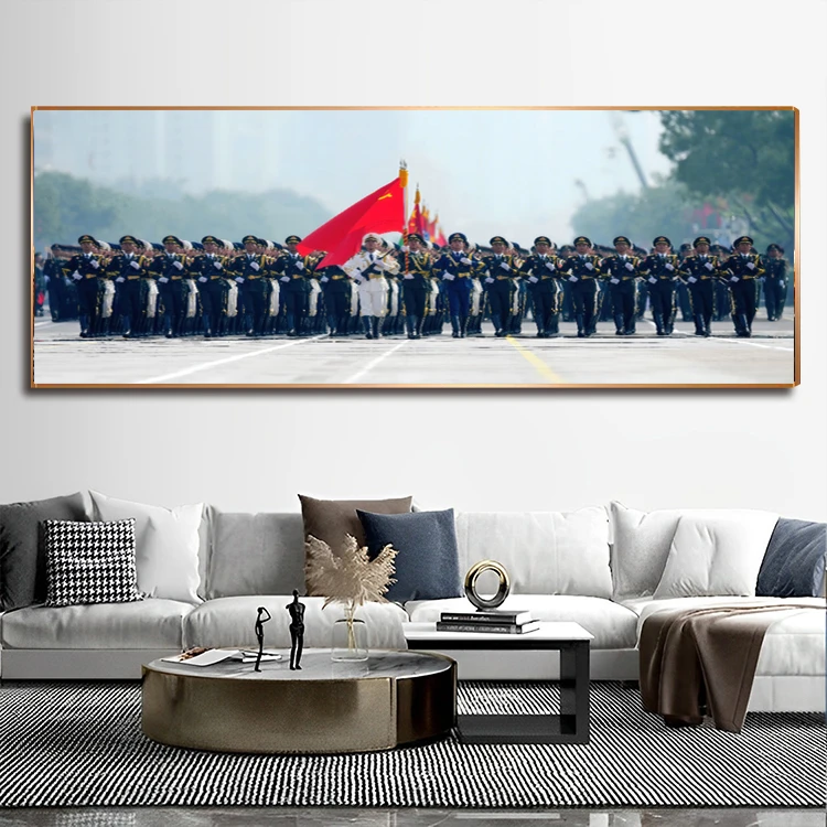 三军仪仗队新大阅兵装饰画天安门挂画办公会议室背景墙画客厅壁画