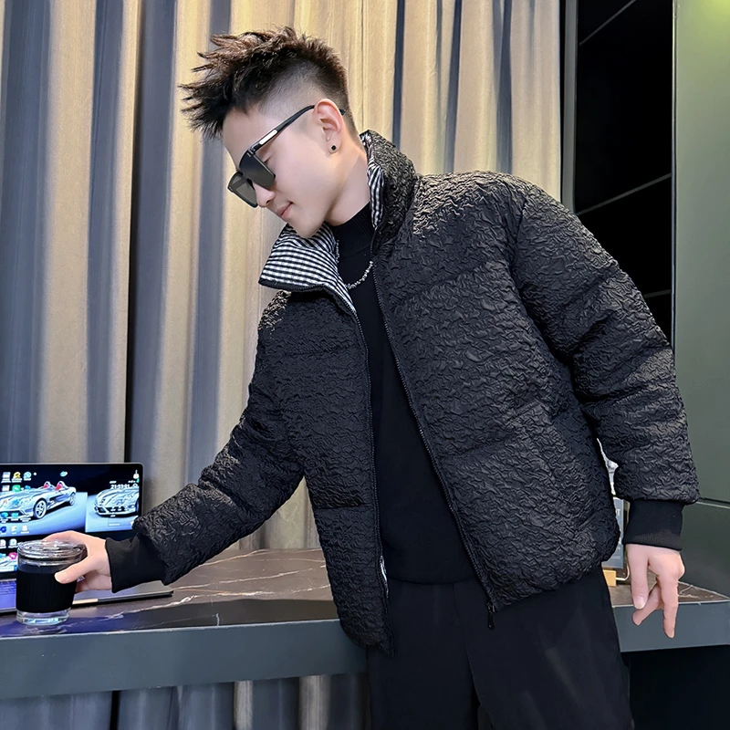 冬季新款高级男士棉衣外套潮流时尚休闲百搭立领保暖加厚男款棉袄