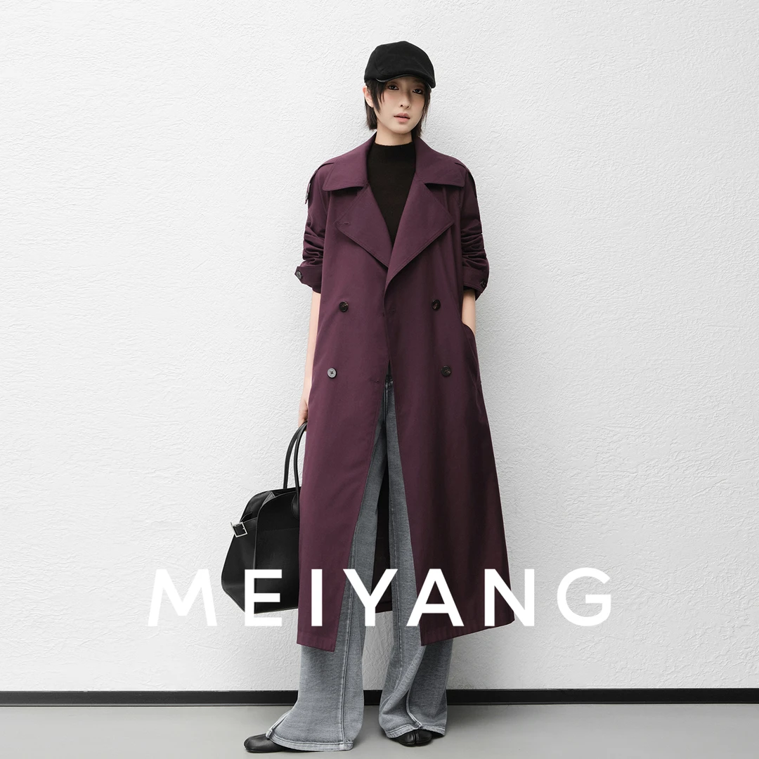 A美洋MEIYANG 西雅图三号风衣【商场同款】 翻领双排扣外套-周五