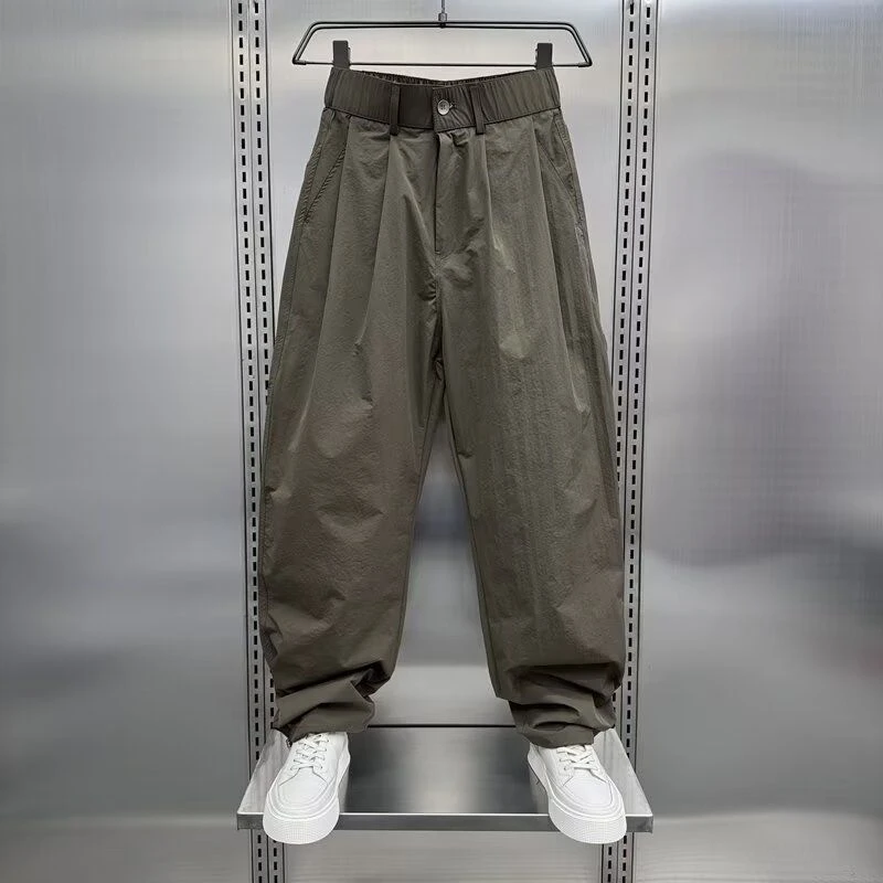 2025潮男束脚裤子百搭ins港风潮男裤百搭休闲裤男宽松直筒休闲裤