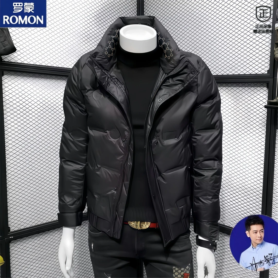 Romon/罗蒙新款秋冬外套男士羽绒服韩版休闲潮牌痞帅商务机车服